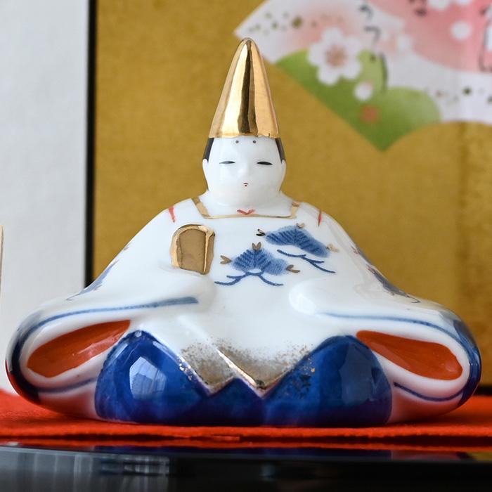 陶器製 雛人形 2体セット 雛人形 コンパクト 陶器 小さい 可愛い ひな人形/ 花木箱 雛段飾り
