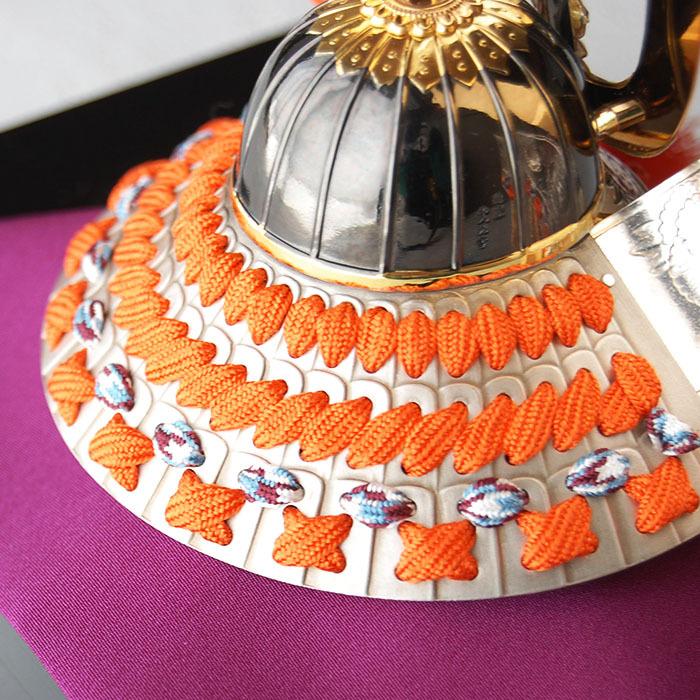 純銀 兜 (剣付) 銀細工 関工芸 武比古 ケース飾り 兜飾り 兜　龍　辰 純銀 兜 3号(剣付) 五月人形 銀細工 関工芸 武比古 コンパクト