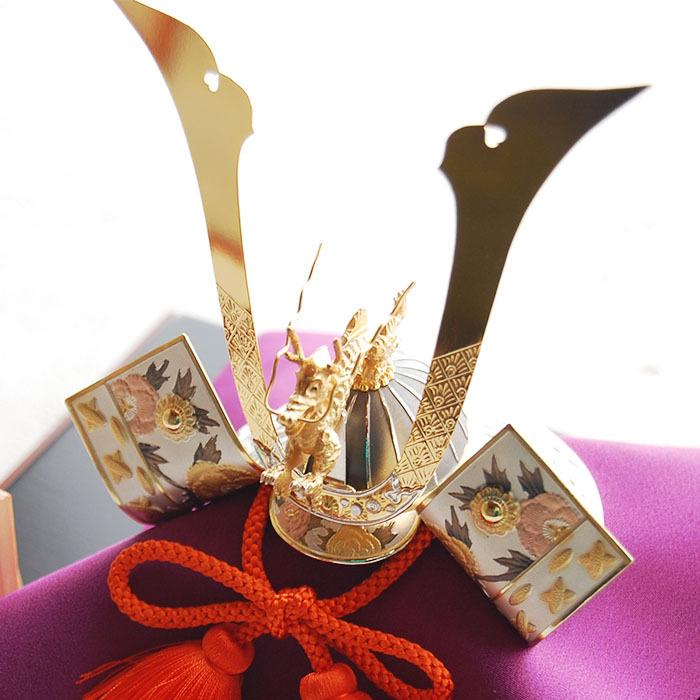 純銀 兜 4号(龍付) 五月人形 銀細工 関工芸 武比古 コンパクト