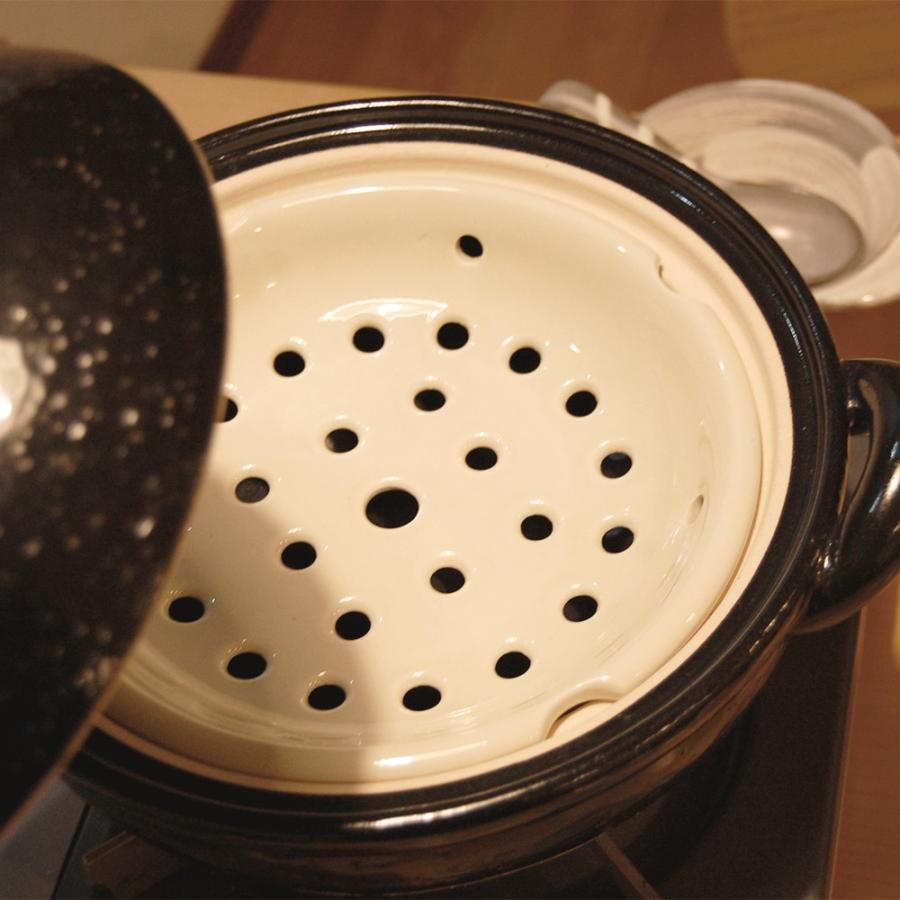 長谷園 土鍋 ヘルシー 蒸し鍋 中 ZW-23 長谷園 伊賀焼 ヘルシー蒸し鍋