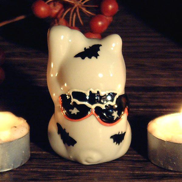 九谷焼 置いて魔を除け 笑顔で招福 ハロウィン招き猫 : 和座倶楽部