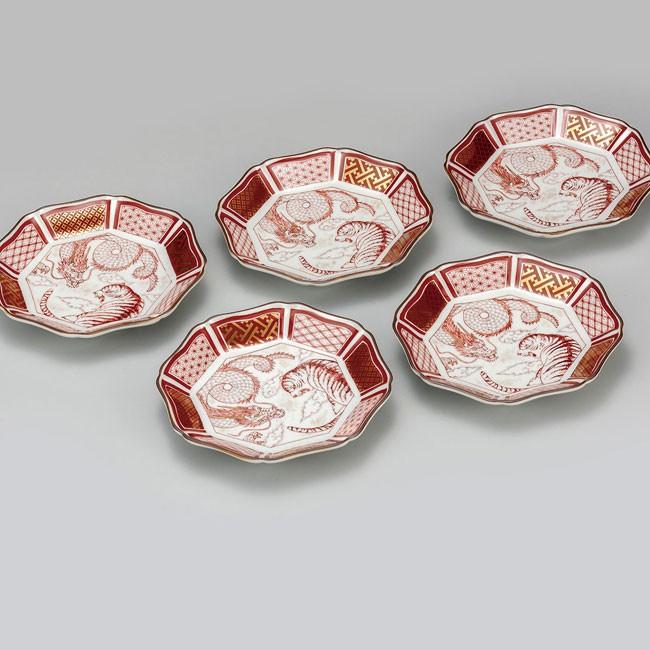 九谷焼 中皿5枚セット 赤絵龍虎図 :k6-0171:和座倶楽部 - 通販 - Yahoo!ショッピング