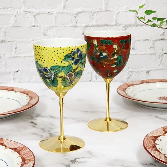 結婚祝い プレゼント おしゃれ 九谷焼 陶器 ワイングラス ペアセット 吉田屋 木米 K6 1124 和座倶楽部 通販 Yahoo ショッピング