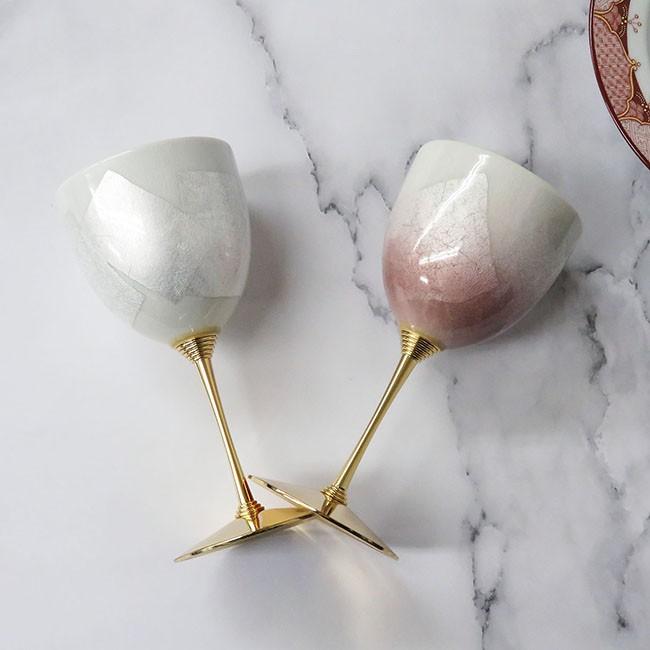 人気ブランド 結婚祝い プレゼント 九谷焼 陶器 ワイングラス ペアセット 銀彩 魅力的な Www Muslimaidusa Org