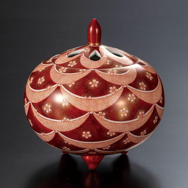 作家 林美佳里 九谷焼 4号香炉 赤絵細描梅文 : k6-2079 : 和座倶楽部  