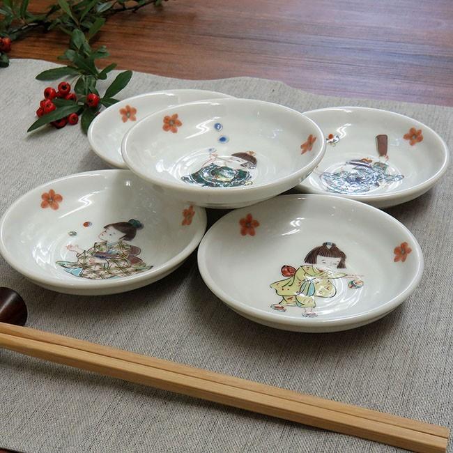 九谷焼 お皿 おしゃれ 食器 小皿 5枚セット わらべ : 和座倶楽部