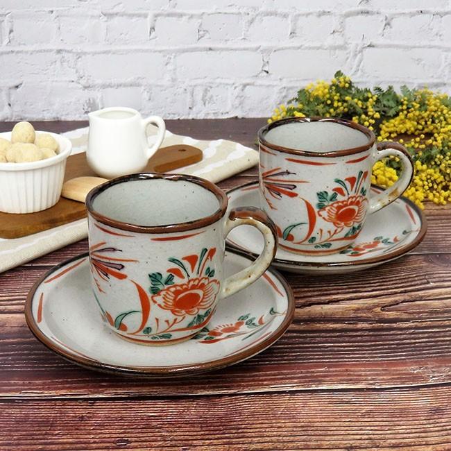 九谷焼 コーヒーカップ ペアセット 赤絵 : 和座倶楽部 - 通販 - Yahoo