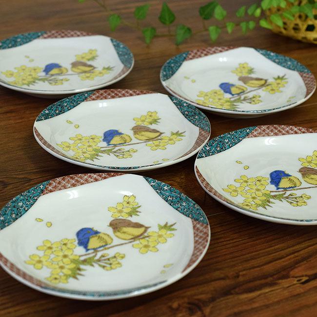 九谷焼　加賀屋　花鳥　デザイン 中皿5枚セット 九谷焼 加賀屋 花鳥紋 豆皿 5枚セット 未使用 - メルカリ