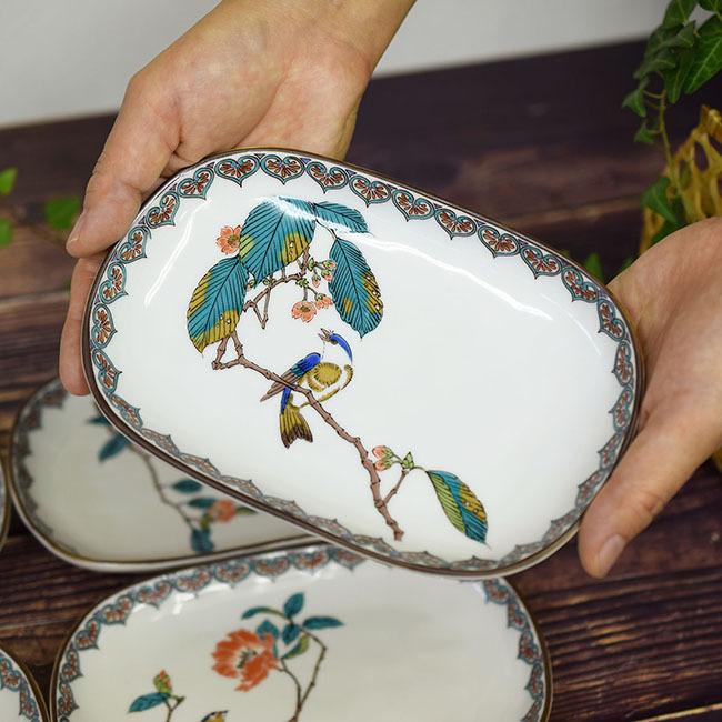 九谷焼 お皿 セット おしゃれ 食器 焼き物皿5枚セット 花鳥絵