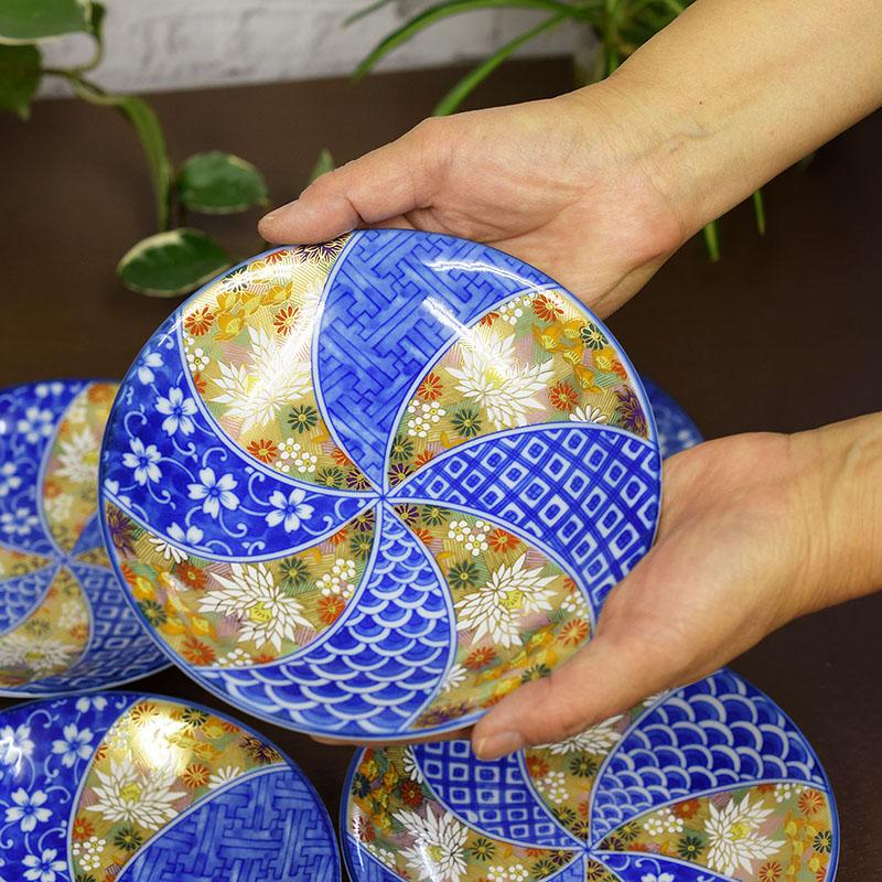 九谷焼 お皿 セット おしゃれ 食器 中皿5枚セット 金花詰 : 和座倶楽部