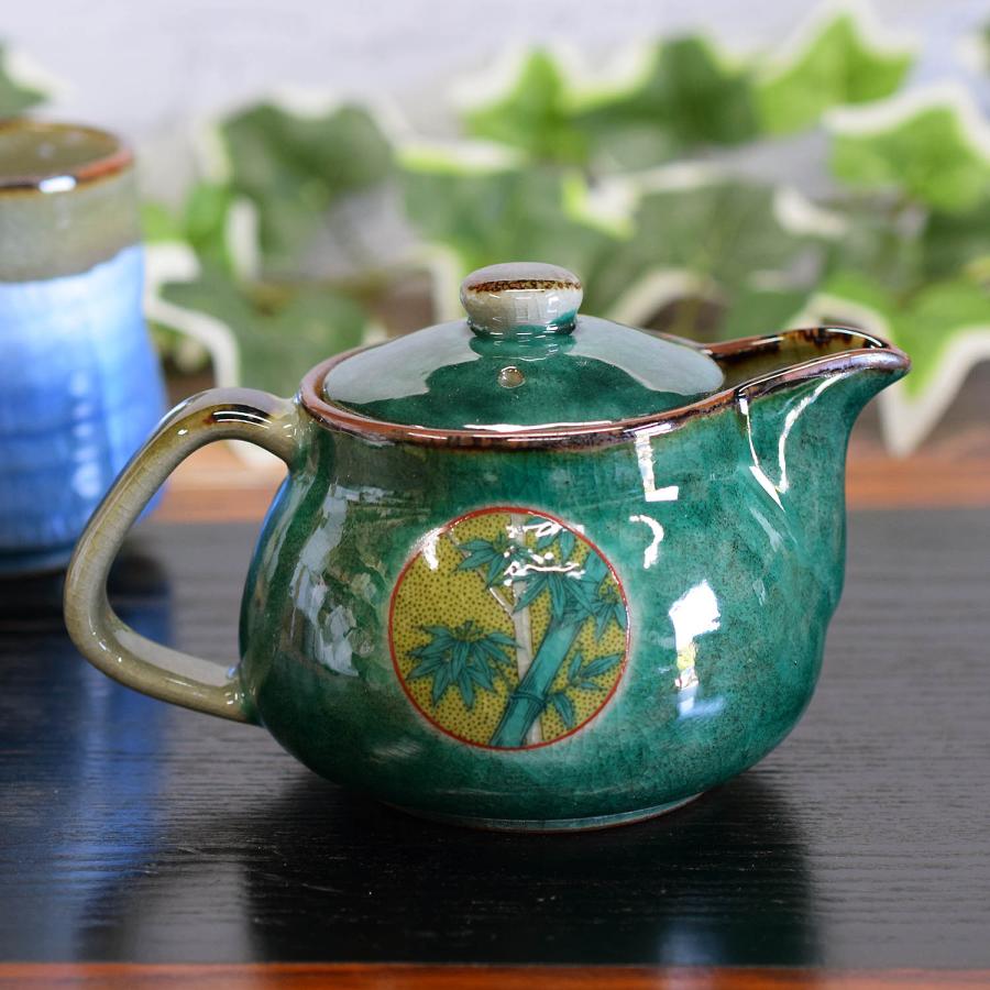 九谷焼 急須 ポット おしゃれ 食器 グリーン丸紋 陶器 ブランド 和食器