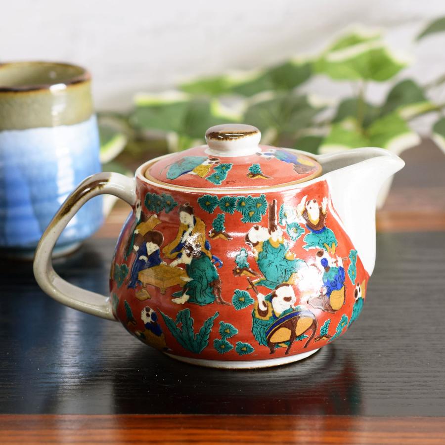 九谷焼　木米　茶器セット 赤　緑　急須　茶碗　湯呑み 九谷焼 木米 茶器セット 赤 緑 急須 茶碗 湯呑み 九谷焼 木米 茶器