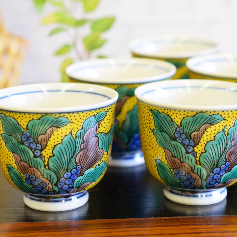 九谷焼 来客用 湯呑み 5客セット 吉田屋おもと 和食器 湯呑み 九谷焼 来客用 湯呑み 5客セット 吉田屋おもと 和食器 湯呑み