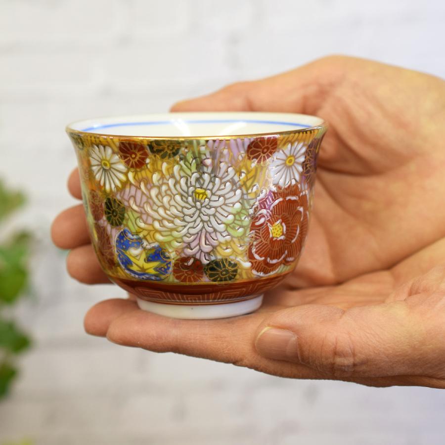 九谷焼 来客用 湯呑み 5客セット 金花詰 和食器 湯呑み茶碗 : 和 九谷焼 来客用 湯呑み 5客セット 金花詰 和食器 湯呑み茶碗 : 和