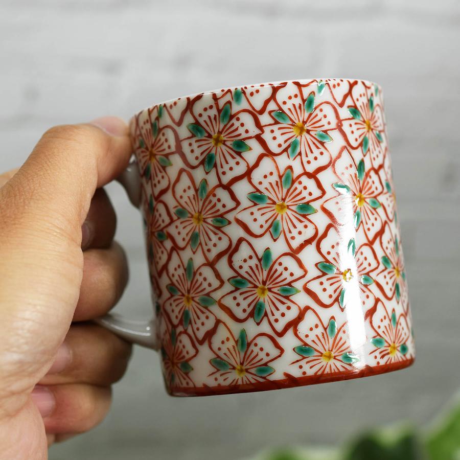 花紋 九谷焼 コーヒーペアカップ 九谷焼 ペア マグカップ 花紋 陶器 高級 ブランド 食器 日本製 : 和座