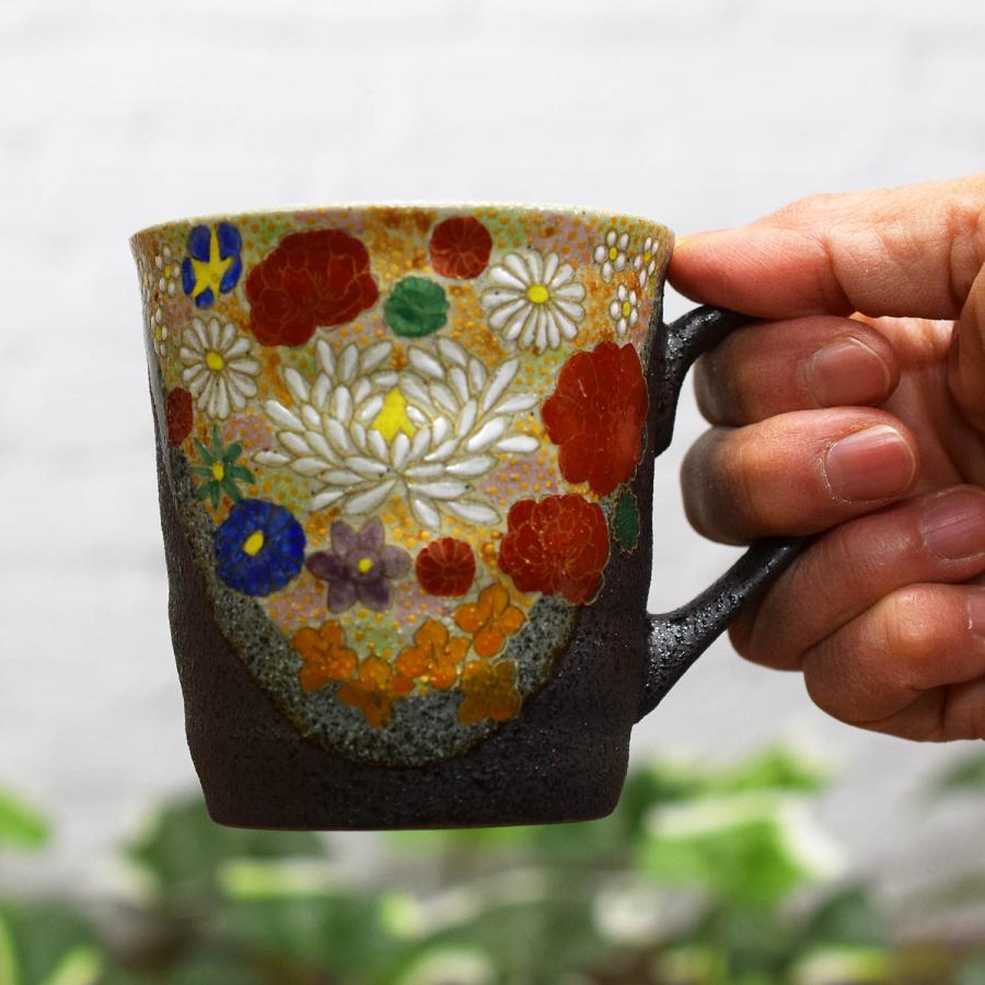 九谷焼 マグカップ ペア セット 花詰 陶器 高級 ブランド 食器 九谷焼 マグカップ ペア セット 花詰 陶器 高級 ブランド 食器