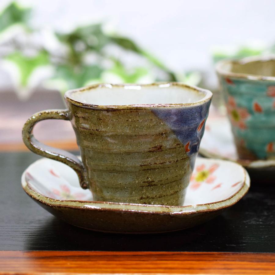 九谷焼 結婚祝い プレゼント 食器 コーヒーカップ ペアセット 桜 : 和