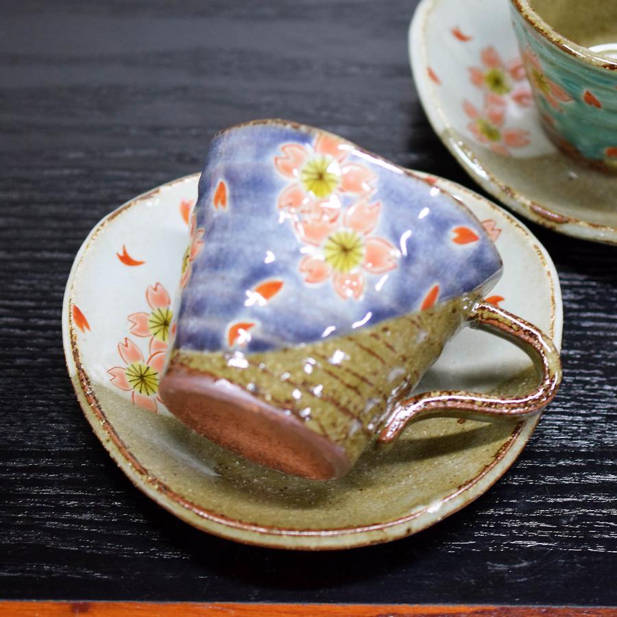 九谷焼 結婚祝い プレゼント 食器 コーヒーカップ ペアセット 桜 : 和