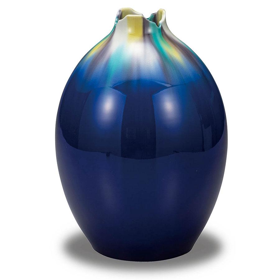 九谷焼　花瓶　柴田博作 作家 柴田博 花瓶 おしゃれ 陶器 九谷焼 華器 釉彩 : 和座倶楽部