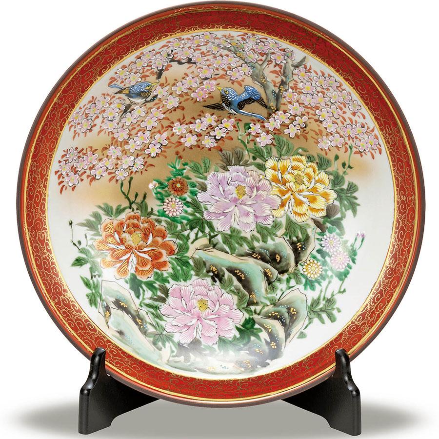 九谷焼 光崖窯 飾り皿 牡丹花鳥 新築祝い 開店祝い ギフト : 和座