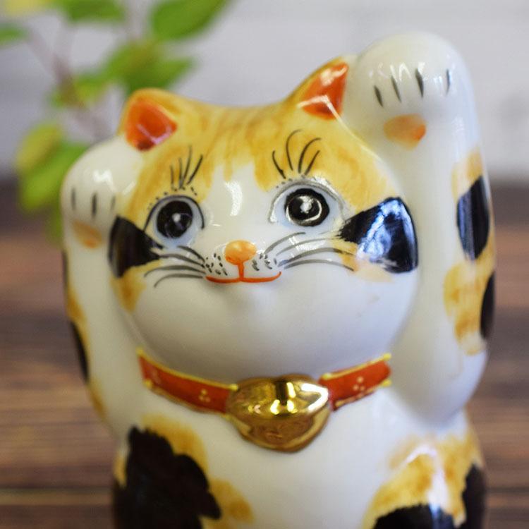 九谷焼 招き猫 レア 三毛 福 金彩 セール 【公式通販】