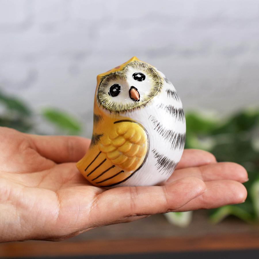 九谷焼 フクロウ 置物 陶器 ふくろう 金彩 風水 開運 縁起物 誕生日