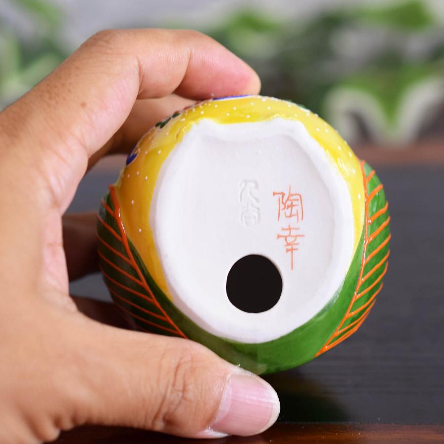 九谷焼 フクロウ 置物 陶器 ふくろう 黄盛 風水 開運 縁起物 誕生日