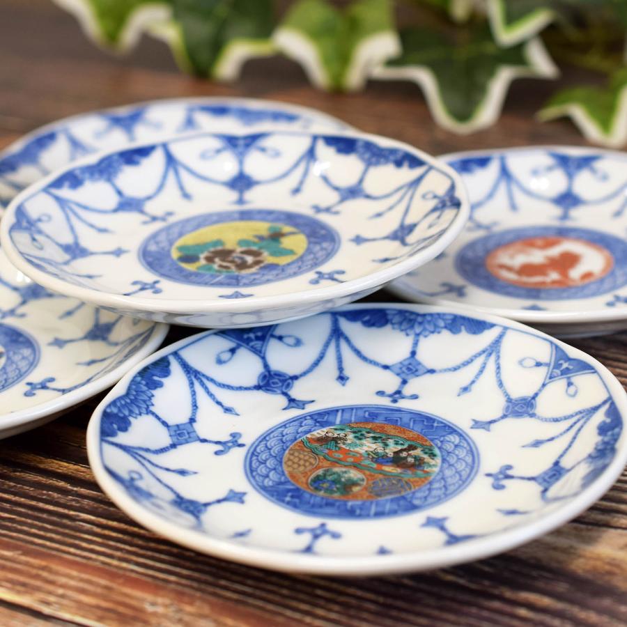 九谷焼 お皿 セット おしゃれ 食器 小皿 5枚組 時代画 陶器 和食器