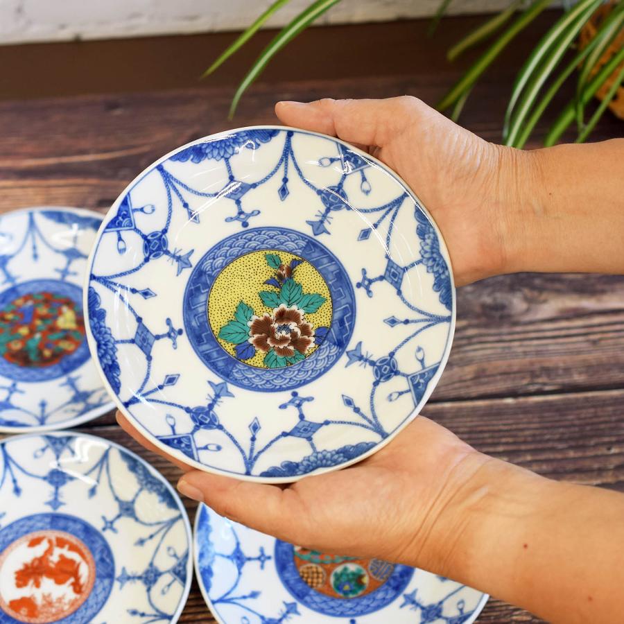 九谷焼 お皿 セット おしゃれ 食器 小皿 5枚組 時代絵 陶器 和食器