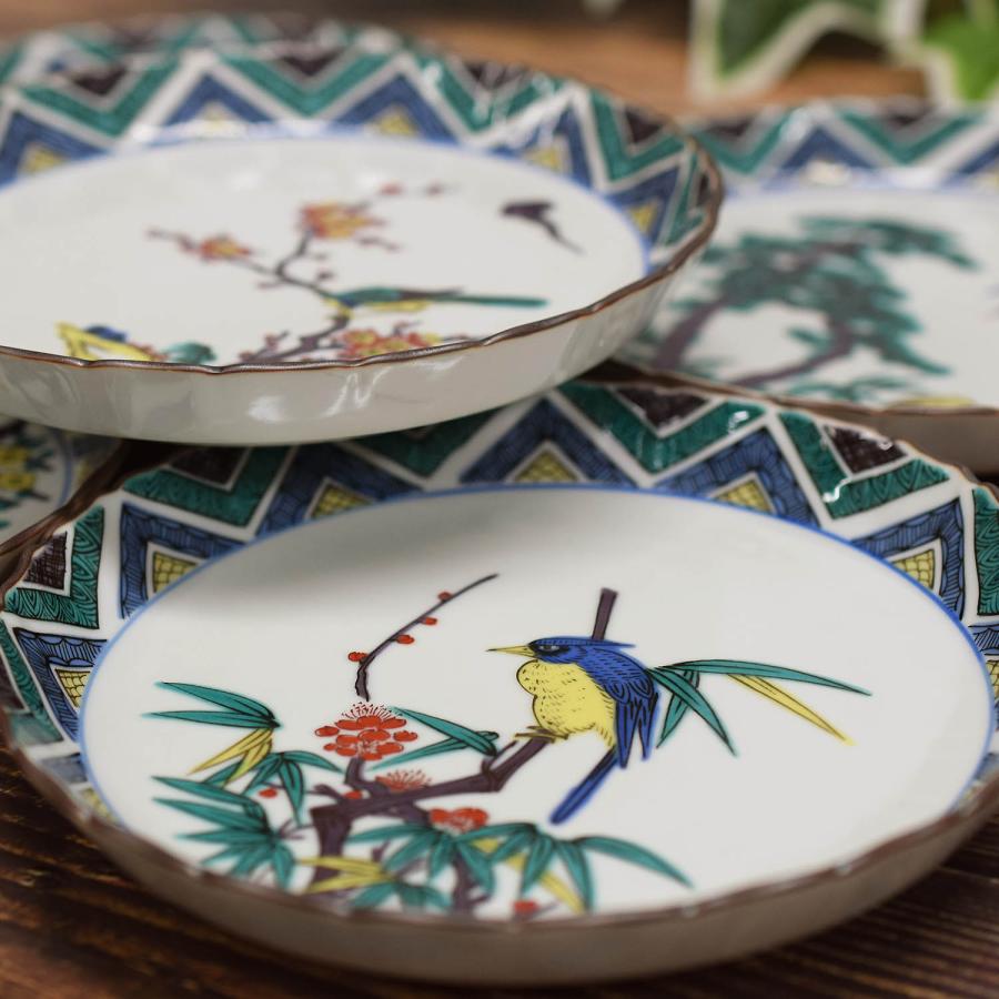 九谷焼 お皿 セット おしゃれ 食器 中皿 5枚組 古九谷花鳥の図 陶器 和