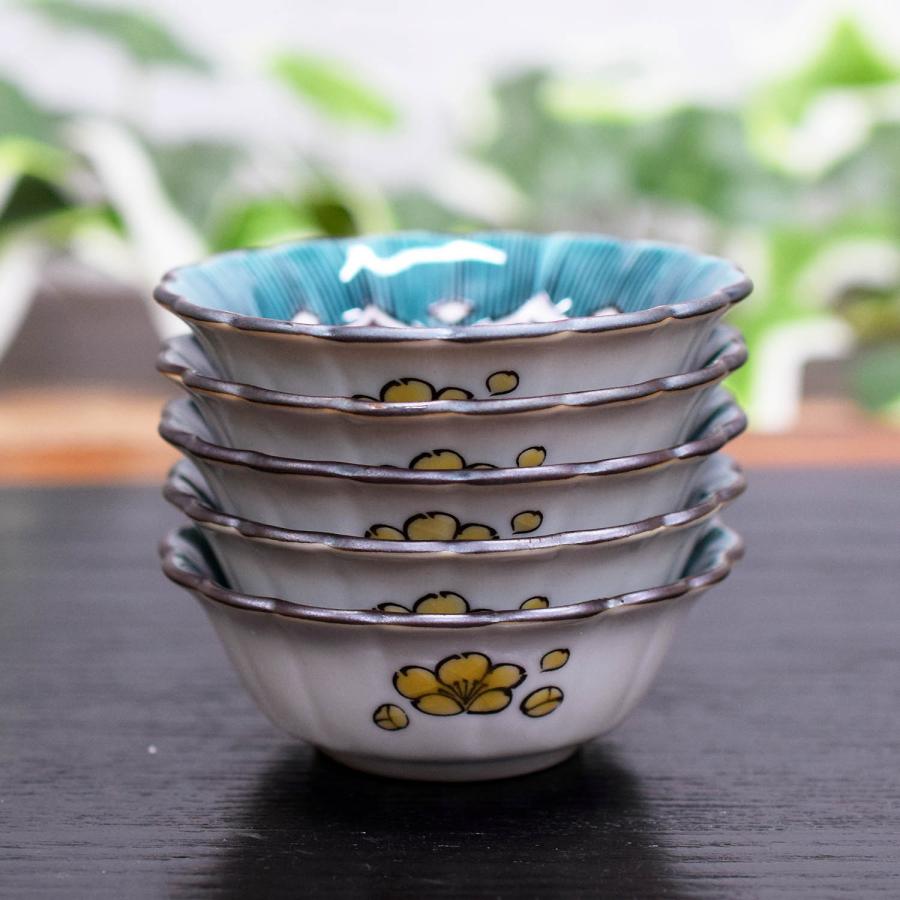 九谷焼 おしゃれ食器 小鉢5個 セット 吉田屋草花 高級 ブランド 食器