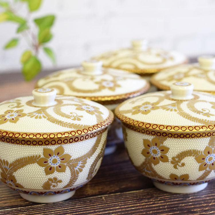 新品！金彩秋峰美術九谷焼蓋付湯のみ５客＆急須セット 新品！金彩秋峰美術九谷焼蓋付湯のみ5客＆急須セット 新品！金彩秋峰