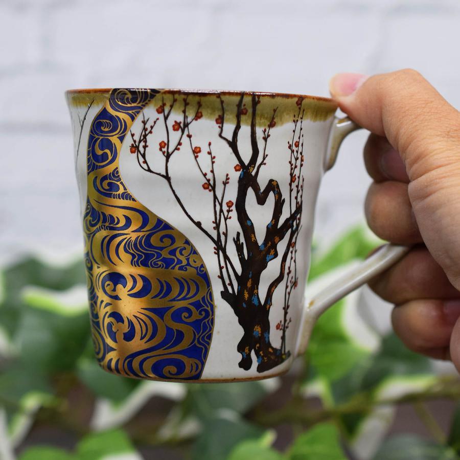 ‼️高級品‼️九谷焼　コーヒーカップ　秋草　ペア 九谷焼 マグカップ ペア セット 光琳梅 陶器 高級 ブランド 食器 日本