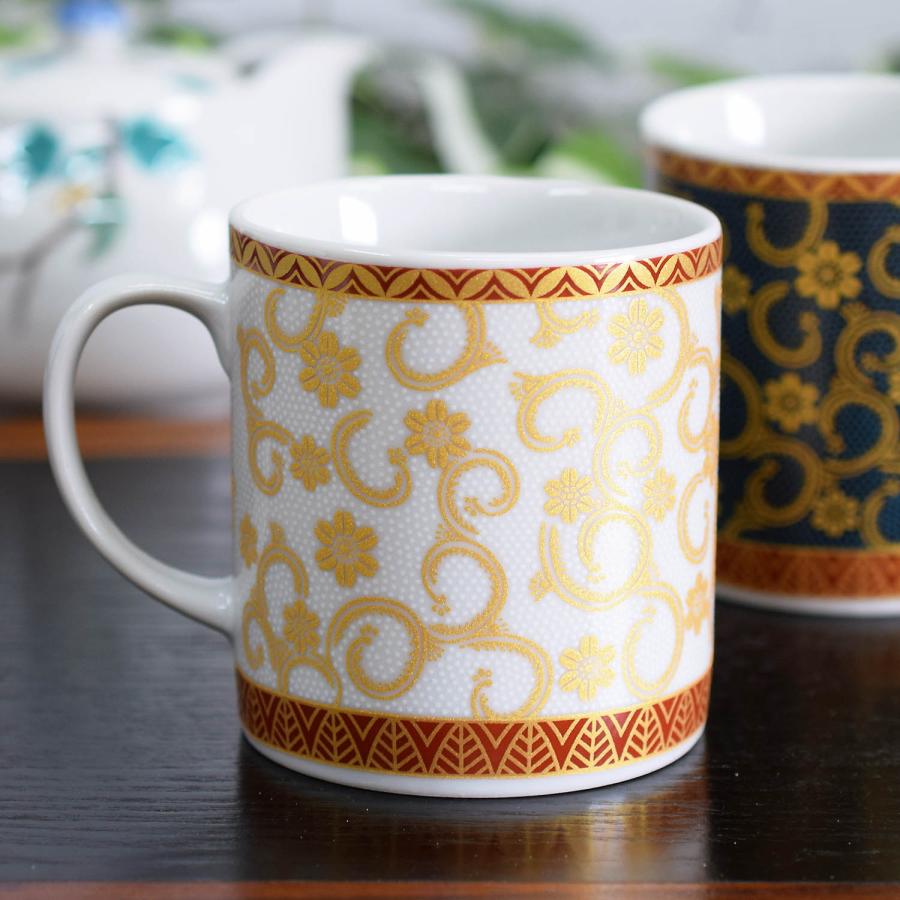 ‼️高級品‼️九谷焼　コーヒーカップ　秋草　ペア 九谷焼 マグカップ ペア セット 青粒/白粒 陶器 高級 ブランド 食器