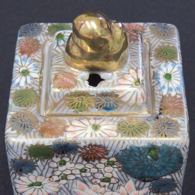 九谷焼 おしゃれ 3号 豆香炉 金花詰 陶器 インテリア 高級 置物 伝統