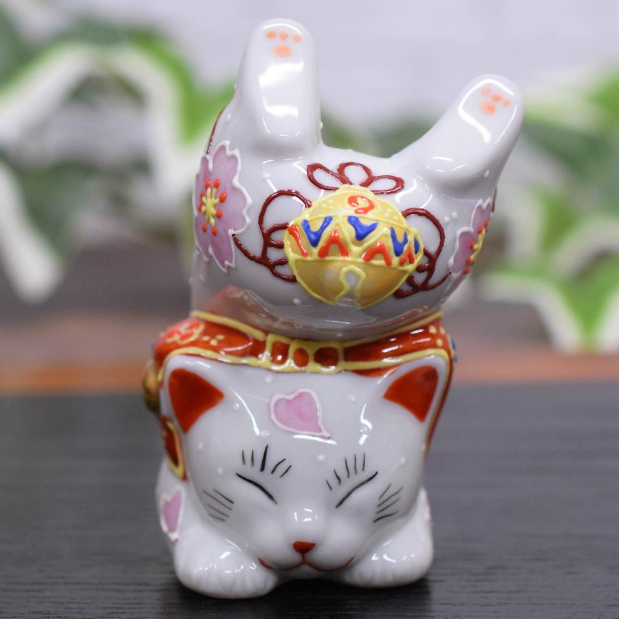 九谷焼　置物　招き猫　逆立ち猫　贈り物 九谷焼 開運 招き猫 置物 困難克服 逆立ち招き猫 福鈴 : 和座倶楽部