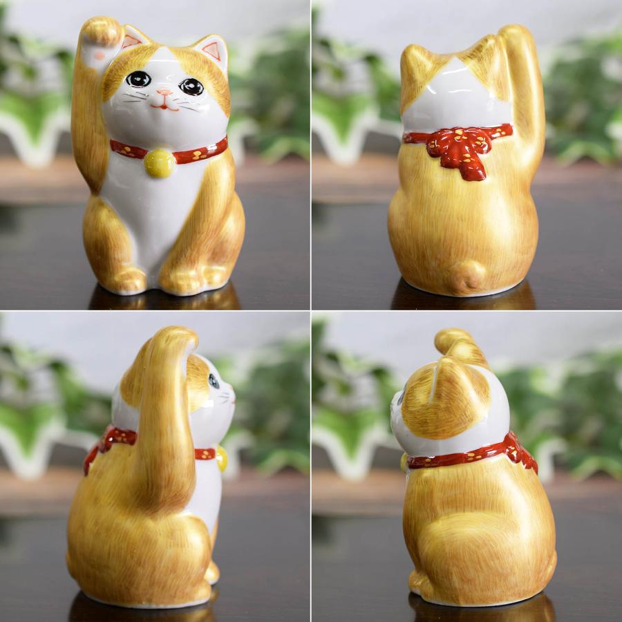 九谷焼 招き猫 置物 風水 右手 招き猫 金彩毛描 開店祝い 新築祝い 