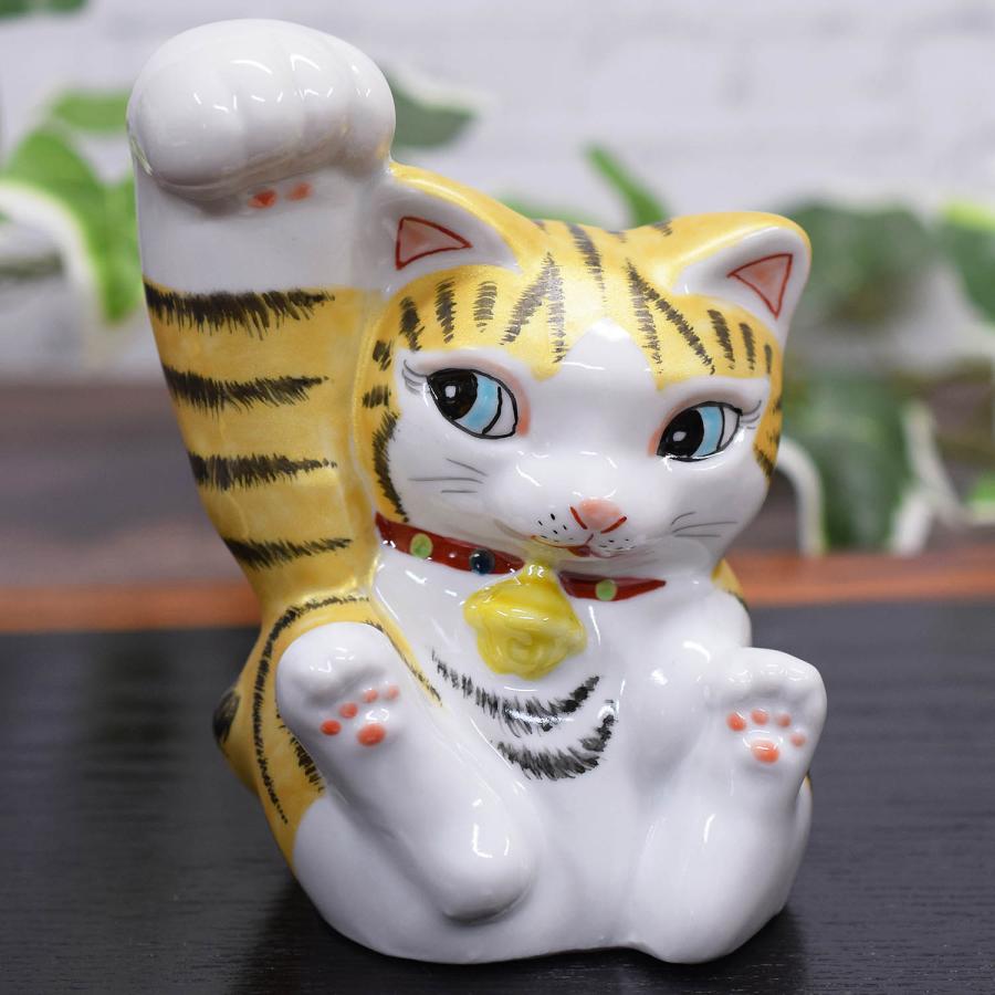 招き猫 ゴールド アンティーク 招き猫 置物 美濃焼 青釉 金彩 招き猫