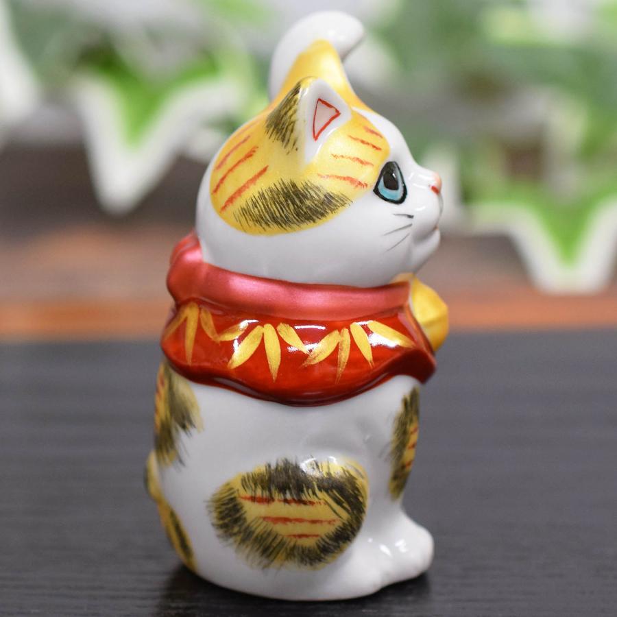 招き猫 置物 風水 九谷焼 左手 招き猫 金三毛 開店祝い 新築祝い プレゼント ギフト_3