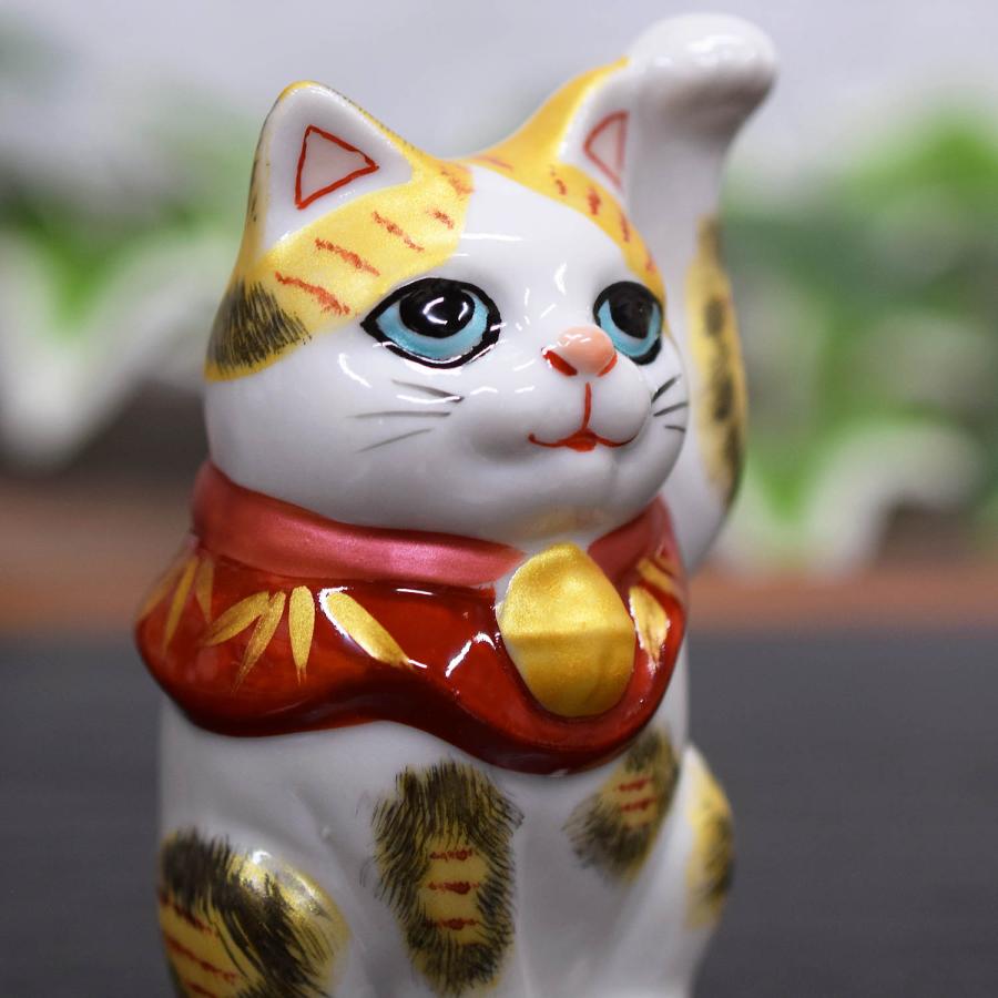 招き猫 置物 風水 九谷焼 左手 招き猫 金三毛 開店祝い 新築祝い プレゼント ギフト_7