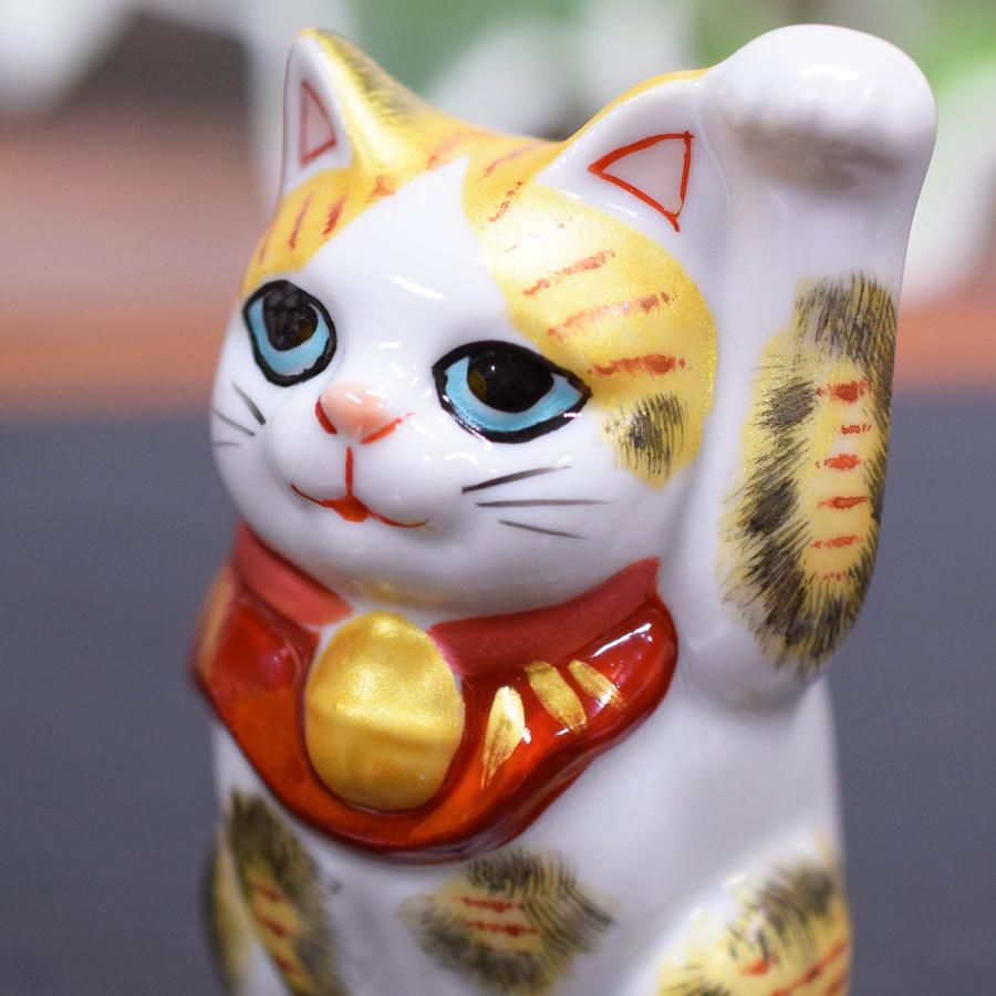 招き猫 置物 風水 九谷焼 左手 招き猫 金三毛 開店祝い 新築祝い プレゼント ギフト_8