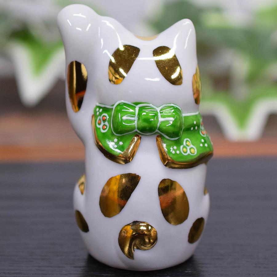 九谷焼 招き猫 置物 風水 左手 招き猫 金ぶち 開店祝い 新築祝い