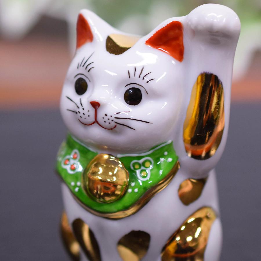 九谷焼 招き猫 置物 風水 左手 招き猫 金ぶち 開店祝い 新築祝い