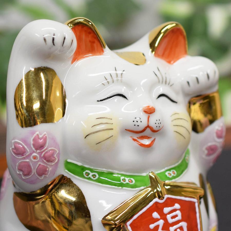 九谷焼 招き猫 両手上げ 黄盛 置物 九谷焼 開運 招き猫 置物 絵馬 両手上げ招き猫 金ブチ盛 開店祝い 誕生