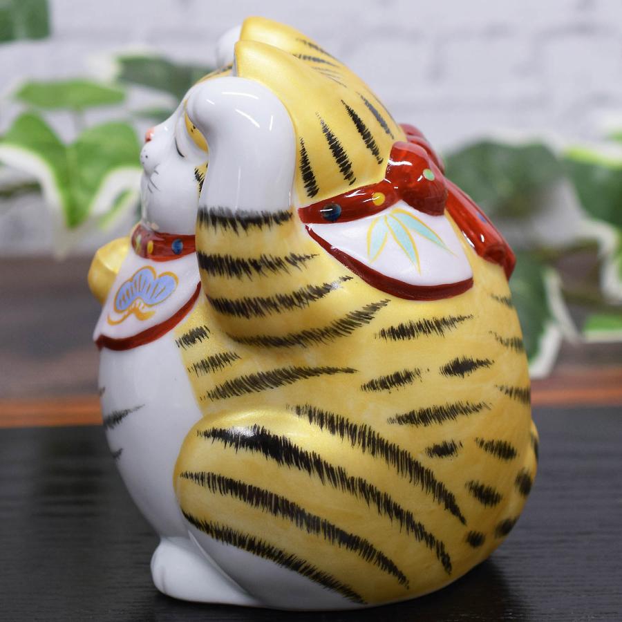 九谷焼 開運 招き猫 置物 両手上げ招き猫 金彩 開店祝い 誕生日