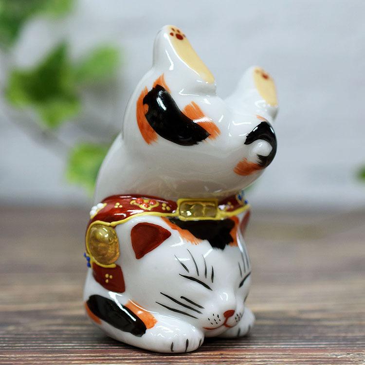 【猫づくし】招き猫　眠り猫　陶器　置物　開運　7体セット 九谷焼 招き猫 置物 風水 困難克服 逆立ち招き猫 三毛 : 和座倶楽部
