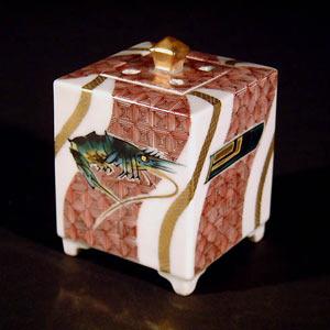 日本直営 九谷焼香炉 色絵魚譜 【作家】 山岸大成 家具、インテリア