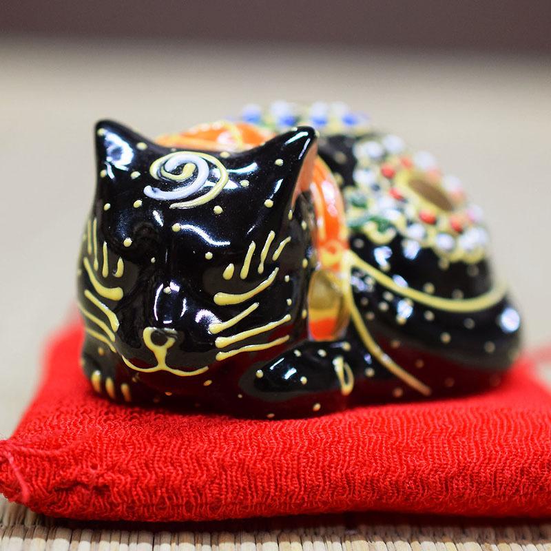 値下！【現状品】九谷焼 招き猫 眠り猫 置き物 【公式通販】