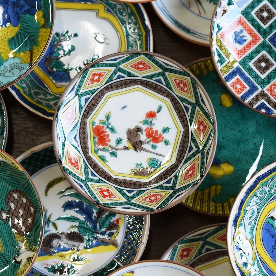 お皿 おしゃれ 九谷焼 名品 豆皿 古九谷色絵九角花鳥文 陶器 小皿 取り 