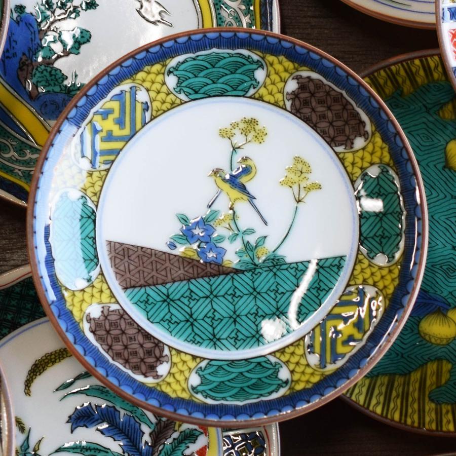 古九谷　九谷焼　九谷　色絵　江戸期　小皿　豆皿　鑑賞陶器　飾皿　１客 九谷焼 お皿 おしゃれ 名品 豆皿 古九谷色絵花鳥図 陶器 小皿